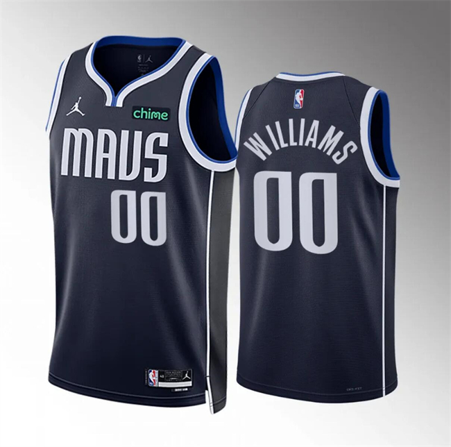 Men's Dallas Mavericks #00 Brandon Williams Navy Statement Edition Stitched Basketball Jersey